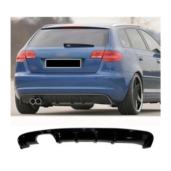 Audi A3 8P FL2 SB 2008+ S3 Left Twin Output 4 Doors, Piano Black
