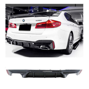BMW G30 2017+  F90 M5 Style Left Right Single Output, Piano Black