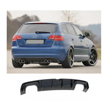 Audi A3 8V 2012+ -S3 Left Right Twin Output 4 Doors, Piano Black Vacuum