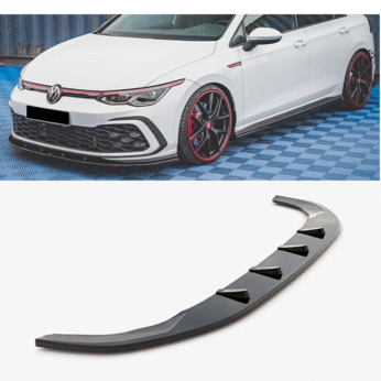 VW Golf Mk8 2019+ - Front Splitter Max GTI R Line V1 Style, Piano Black Glossy