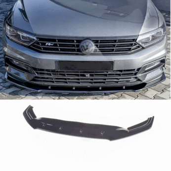 VW Passat B8 2015+ - Front Splitter Max R Line V1 Style, Piano Black Vcm.