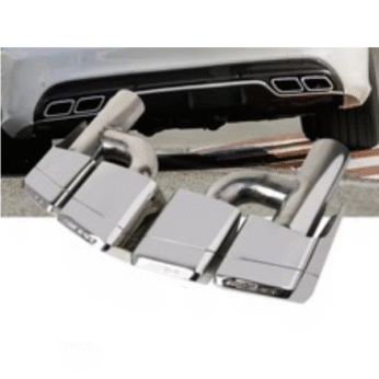 Shtojc Aspuhit H Style çelik inox për Benz W212 W204 W221 W218 CLASS E/C/S me logo AMG