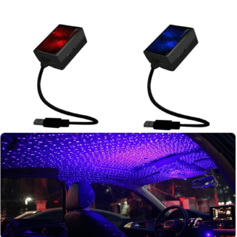 USB Car Atmosphere LED Light, Car Interior Ceiling Light with Adjustable Lens, Car Laser Projector