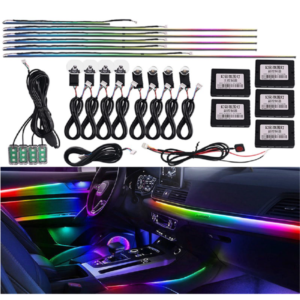 Universal 18 in 1 Symphony RGB Car LED Atmosphere Ambient Lights Interior LED Acrylic Guide Fiber Optic Decorations Light Strip