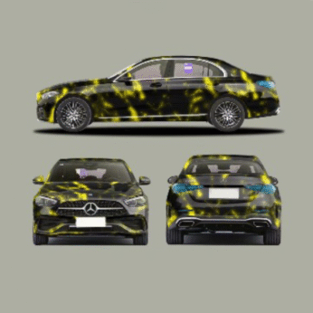 Folje Marble Mix COLOR BLACK/YELLOW
