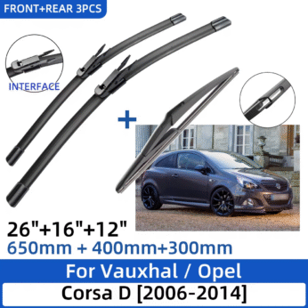 Set Fshirëse Xhami Opel Corsa D 2006–2014 26″ + 16″ (650mm + 410mm)