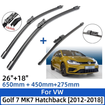Set Fshirëse Xhami VW Golf 7 MK7 2012–2018 26″ + 18″ (650mm + 410mm)