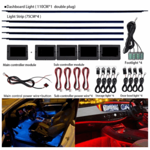 18 in 1 Symphony LED Ambient Lights 64 Color RGB Interior Light Guide Fiber Optic Universal Decoration Atmosphere