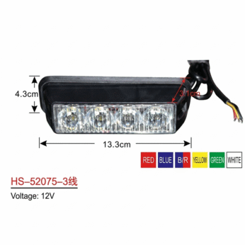 LED që vendoset në rrjetën e makinës para dhe mbrapa për reflektim