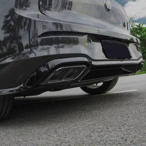 Diffuser per Golf 8 R-Line 2020-2023 Black Glossy Exhaust